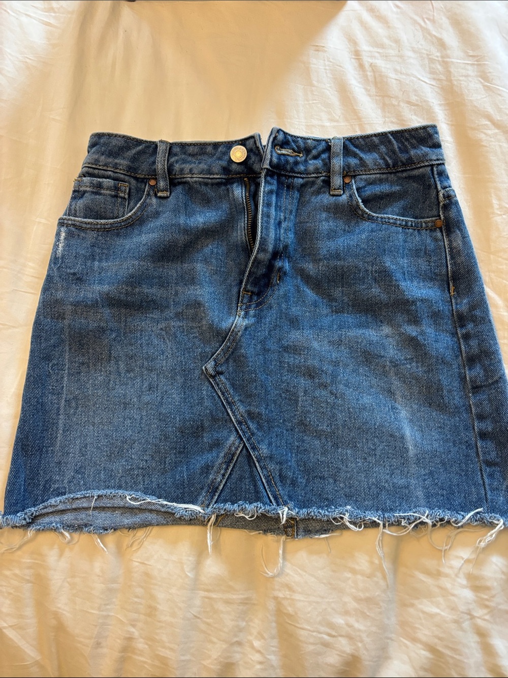 PacSun Dark Blue Denim Mini Skirt with Front Overlap